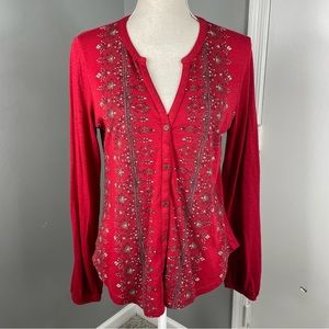 Lucky Brand || Boho Print Button Down Long Sleeve Size S